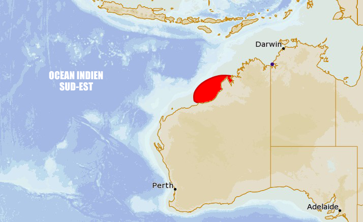 Risque de cyclogenèse à l'ouest de l'Australie