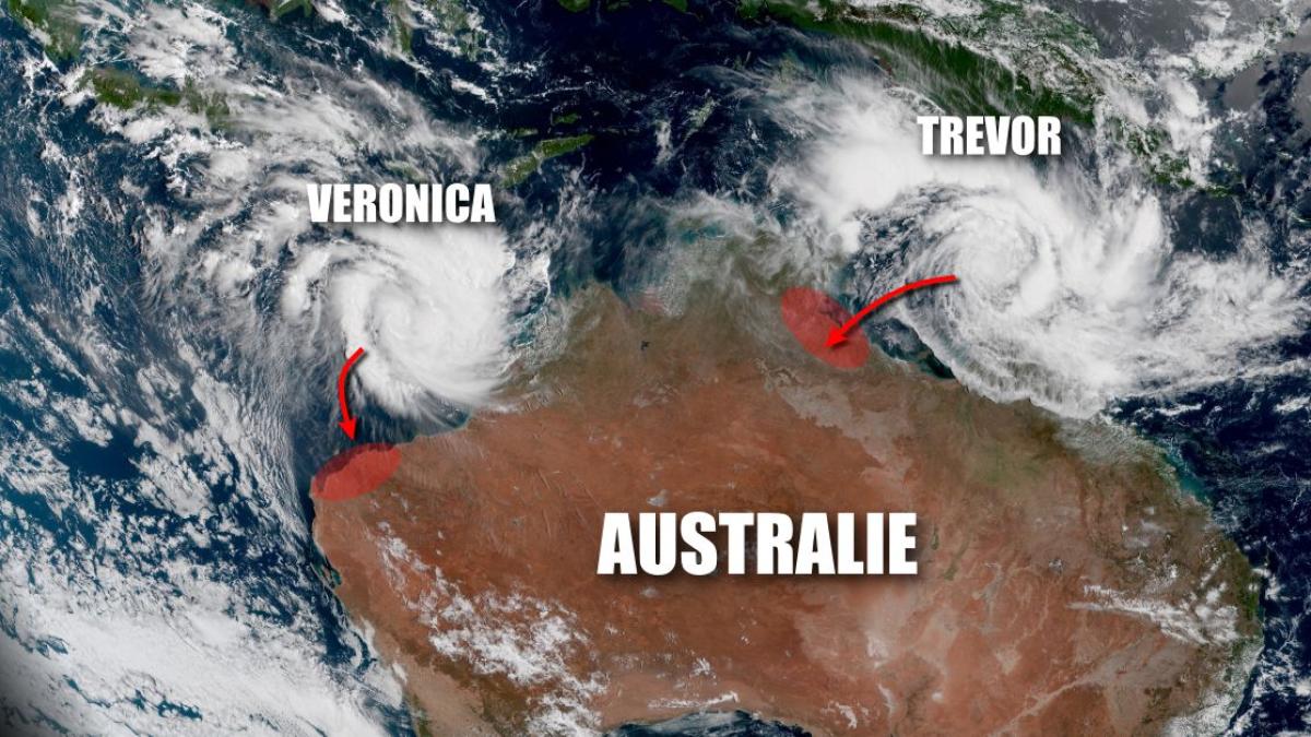 Double menace cyclonique majeure en vue pour l'Australie