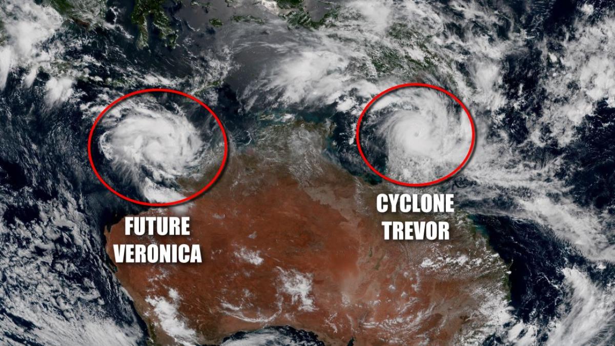 L'Australie encerclé par le cyclone TREVOR et la future tempête VERONICA