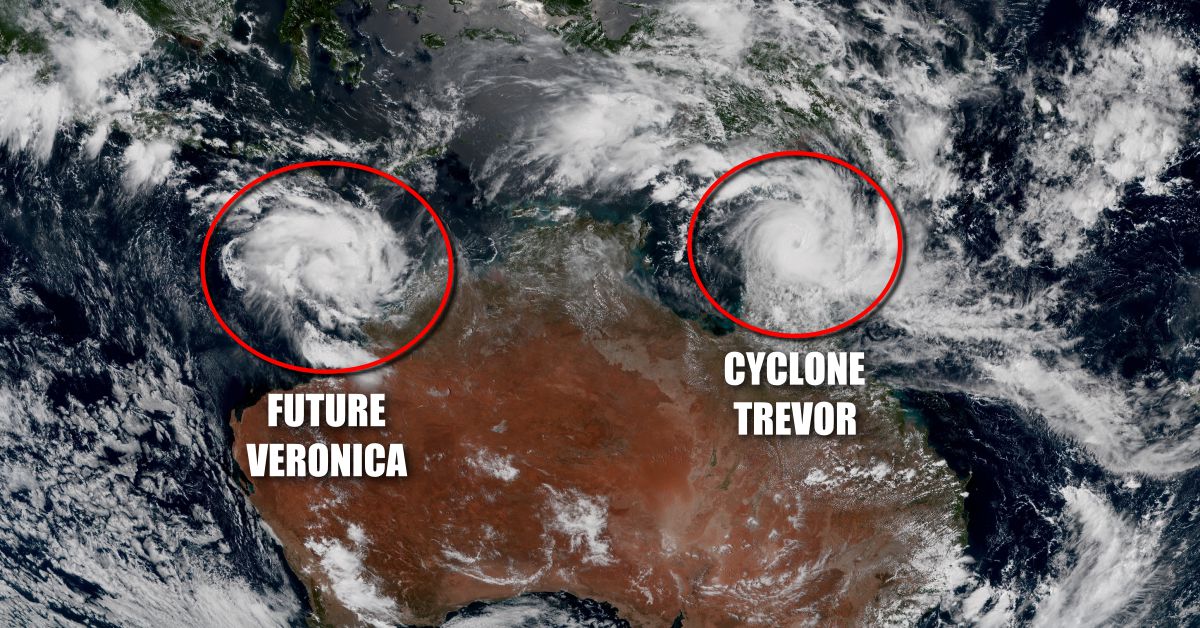 L'Australie encerclé par le cyclone TREVOR et la future tempête VERONICA