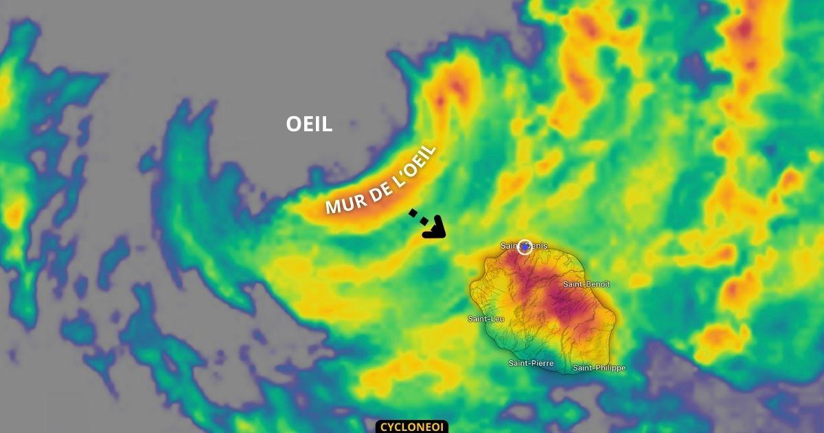 Le dangereux mur de l’oeil du cyclone Belal va frapper La Réunion