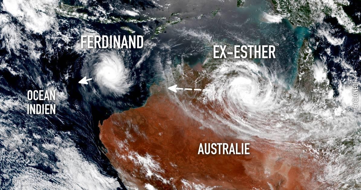 Forte activité cyclonique dans le secteur Australie avec Esther et Ferdinand