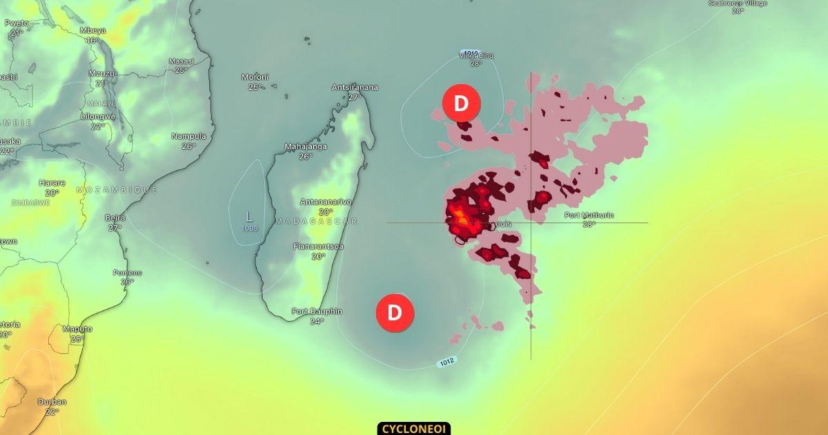 Ambiance chaude, instable voire orageuse pour La Réunion et Maurice