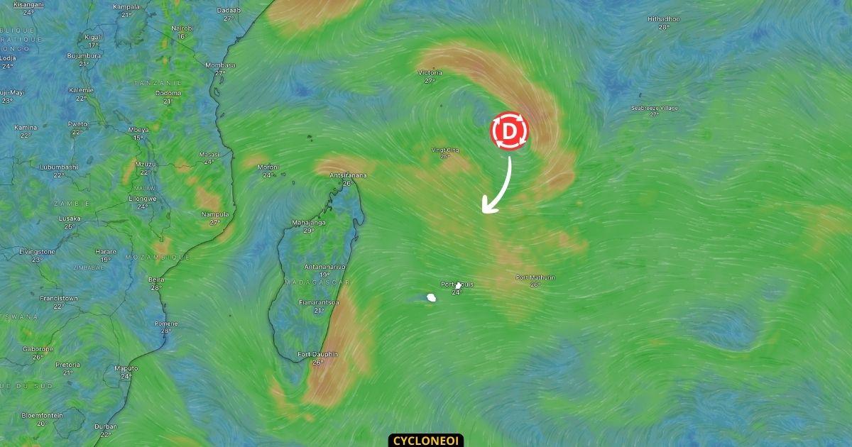 Un faible système pourrait s'approcher des Mascareignes ces prochains jours