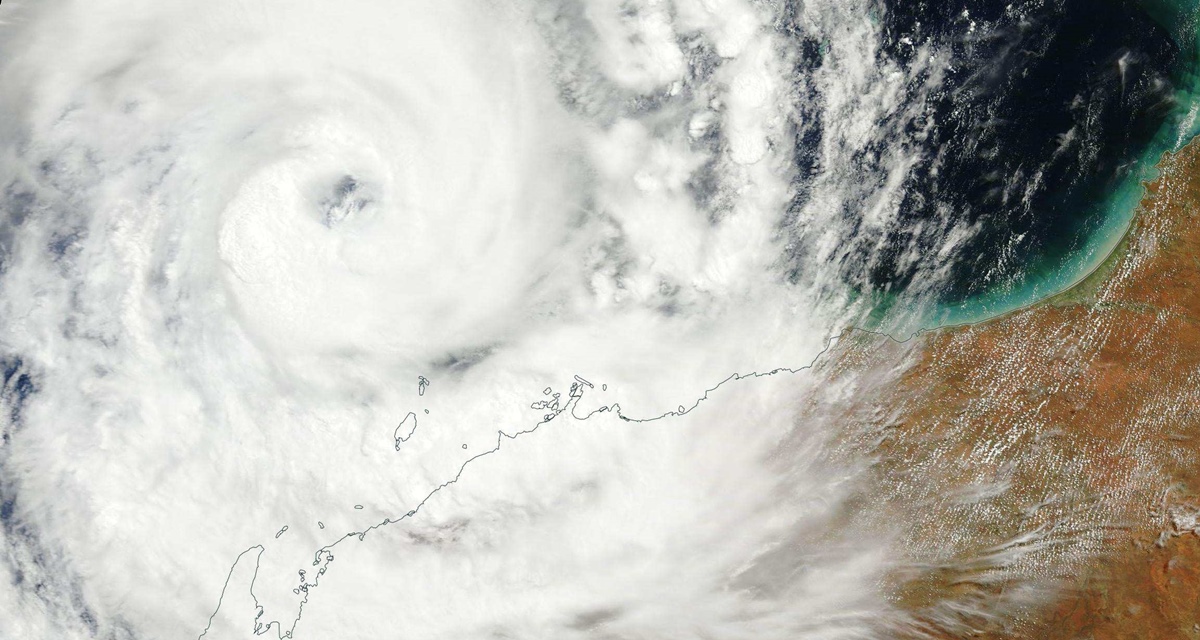 Cyclone olwyn as seen by nasa satellite off wa27s coastjpg data