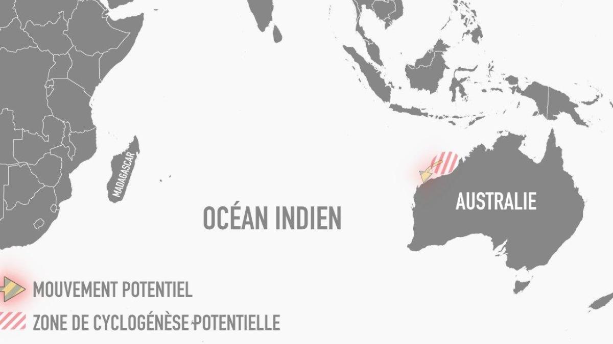 Cyclogenèse en vue et menace potentielle pour le Pilbara en Australie