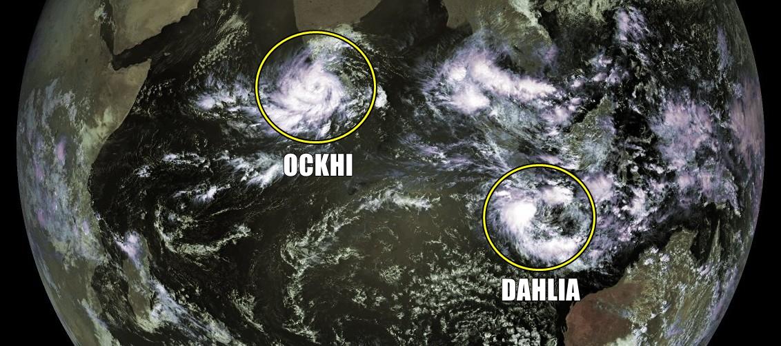 Deux tempêtes tropicales dans l'océan indien
