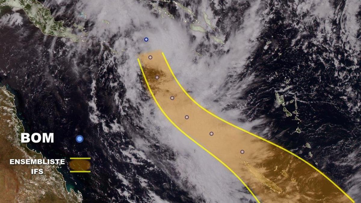 La future tempête Ruby en formation au Nord-Ouest de la Nouvelle Calédonie