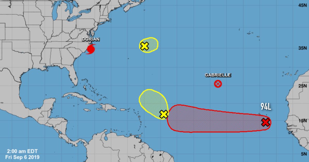 Dorian and suspect area 94L