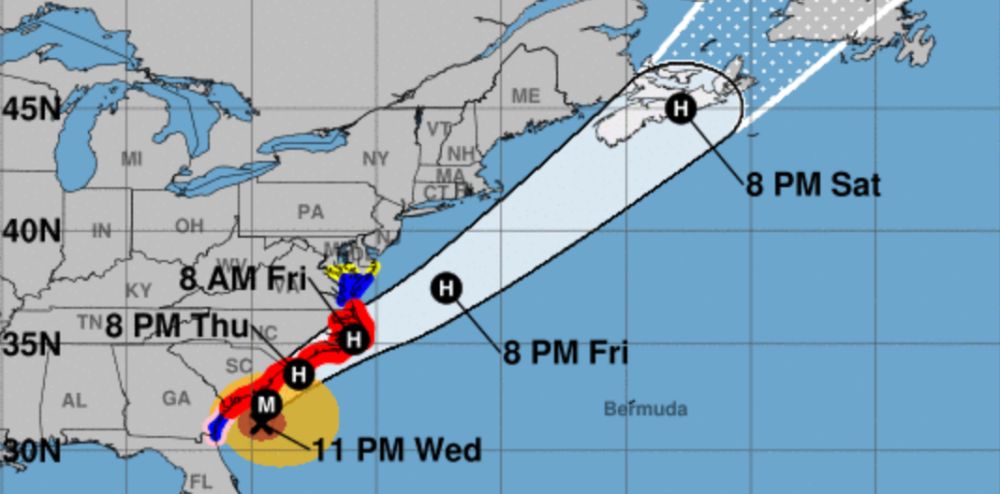 Dorian track forecast