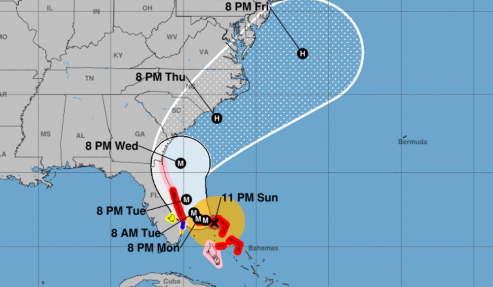 Dorian track forecast