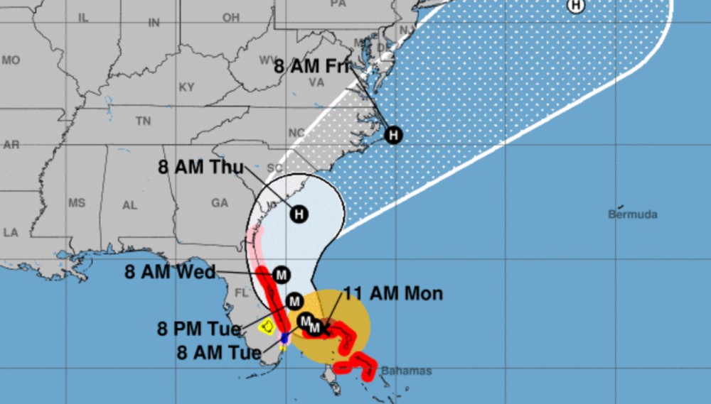 Dorian track forecast