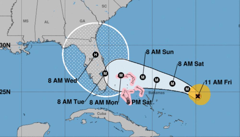 Dorian track forecast