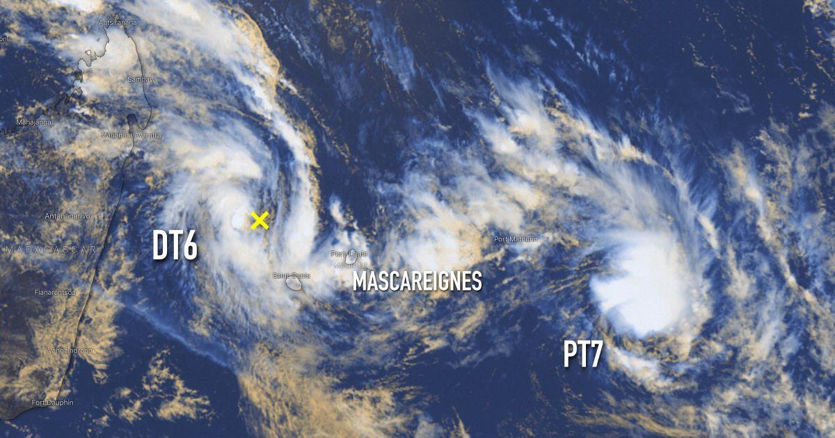 Les Mascareignes encerclés par la Dépression N°6 et la Perturbation N°7