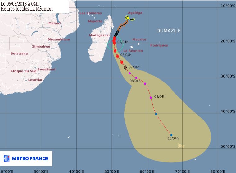 Prévision trajectoire et intensité DUMAZILE