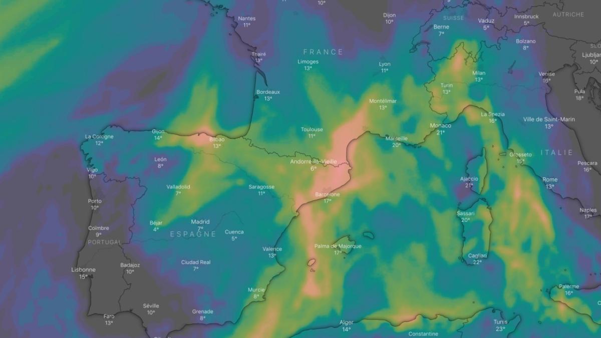 Épisode méditerranéen potentiellement intense pour l'Espagne et la France