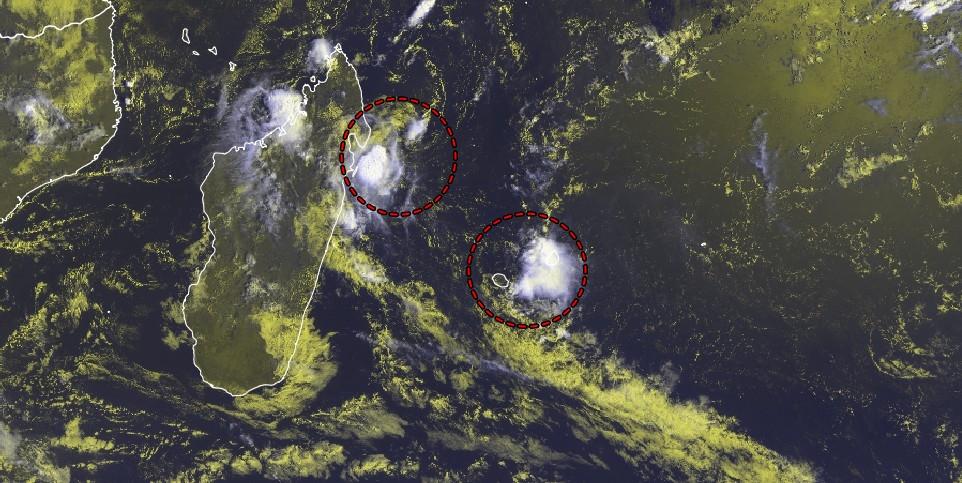 Orages à Maurice et risque pour la Réunion et l'île Sainte Marie