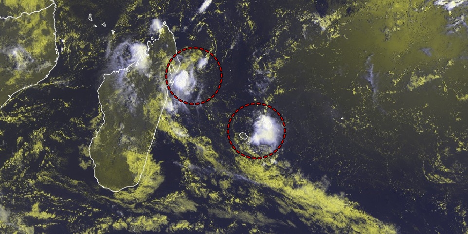 Orages à Maurice et risque pour la Réunion et l'île Sainte Marie