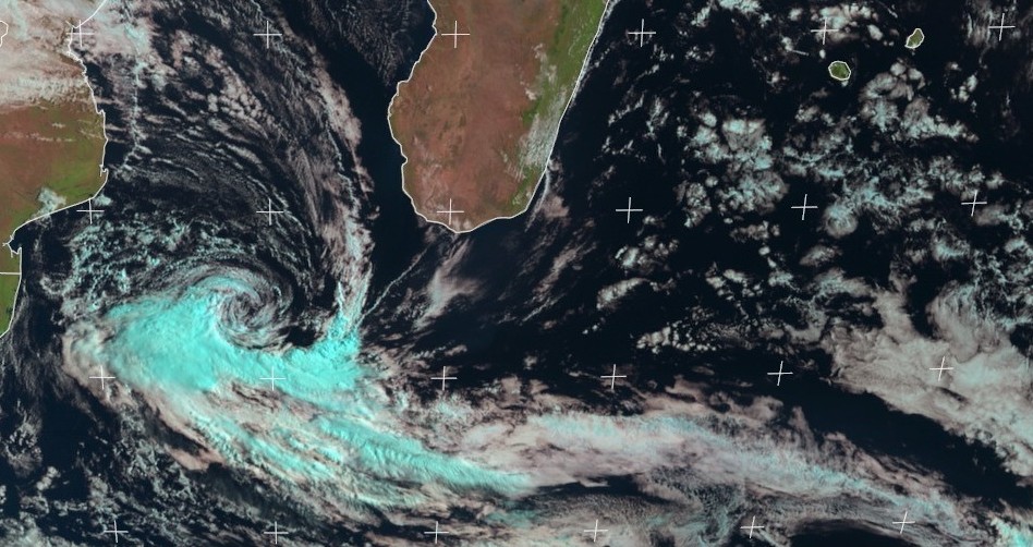 Le minimum dépressionnaire visible au sud du canal du mozambique ©EUMETSAT