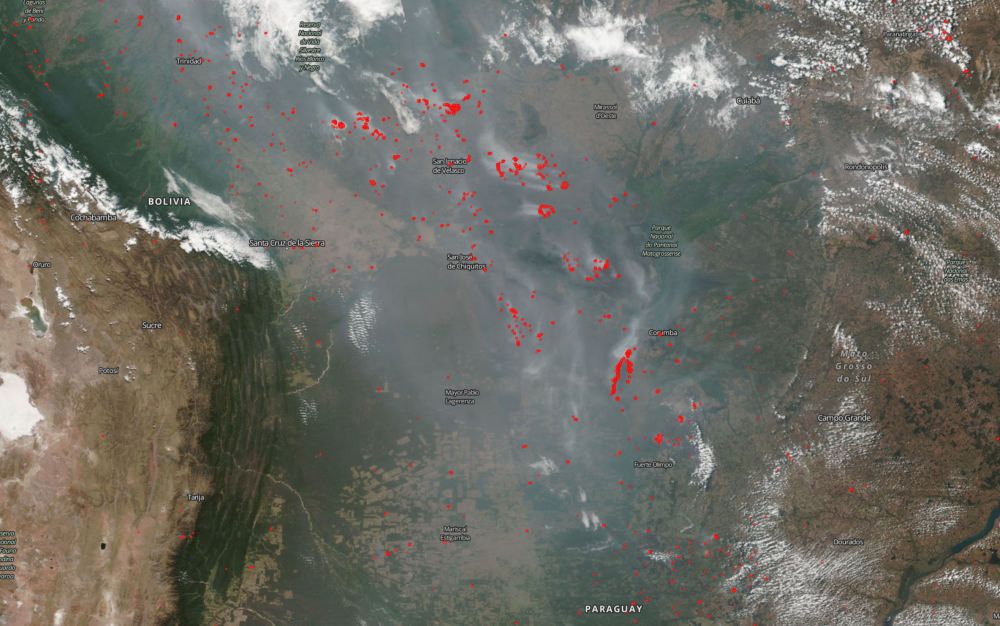 Feu en amazonie via NASA