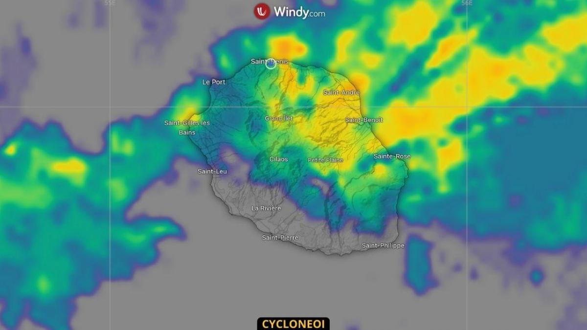 Des trombes d'eau à La Réunion jusqu'à plus de 400 mm en 12h par endroit