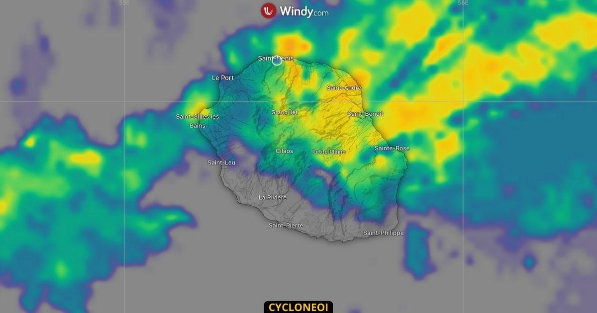 Des trombes d'eau à La Réunion jusqu'à plus de 400 mm en 12h par endroit