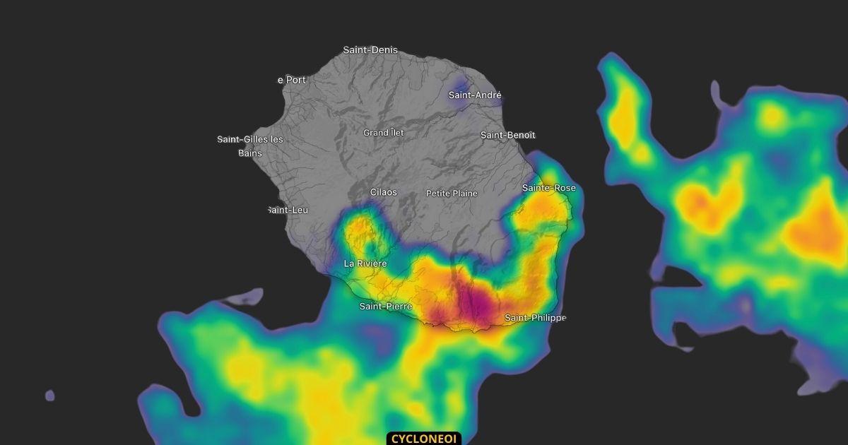 Forte pluie inondation dans le sud de la reunion