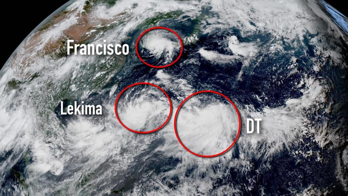 Le Japon frappé par le typhon FRANCISCO et la tempête LEKIMA vers Taïwan
