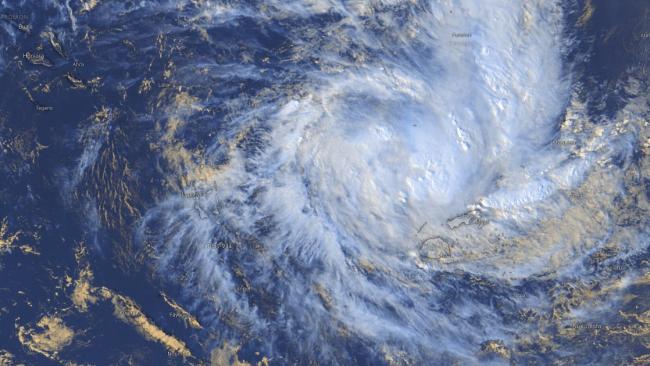 Future tempête tropicale Sarai dans le pacifique Sud-Ouest