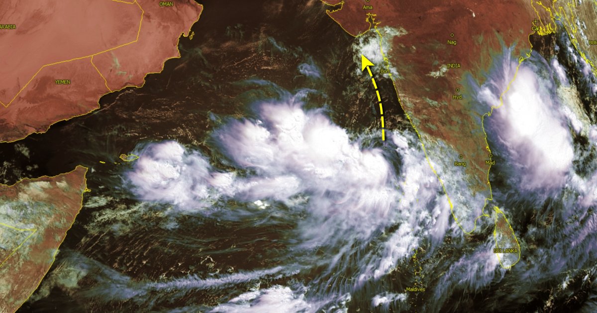 La future Tempête tropicale VAYU en vue dans l'océan indien Nord