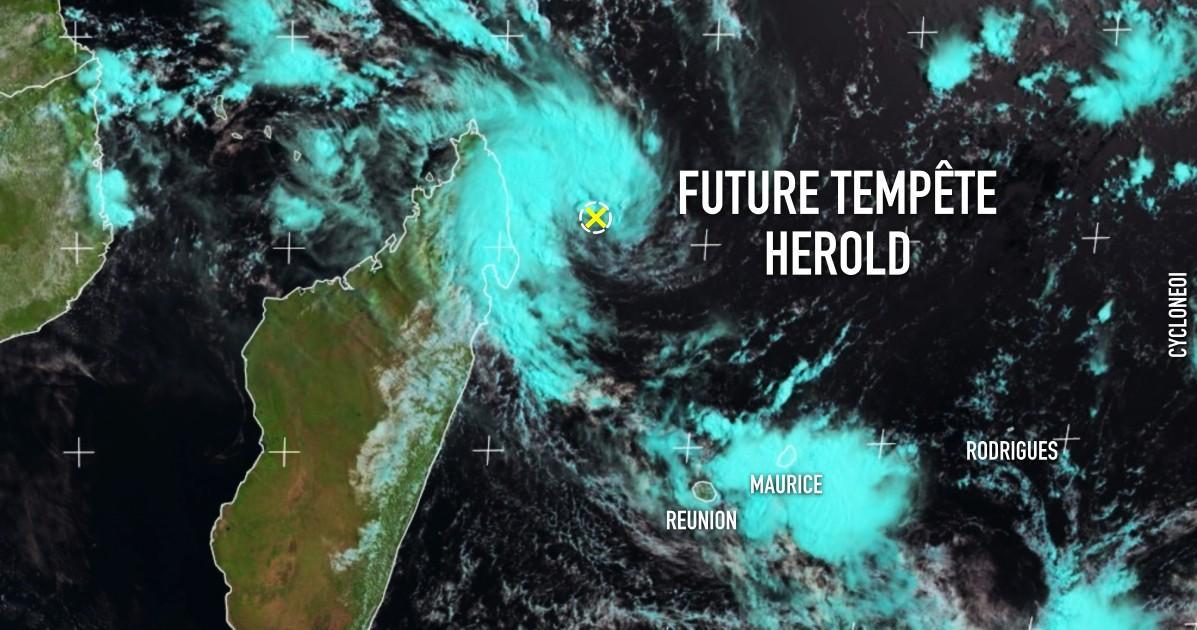 La future tempête Herold est une menace potentielle pour les Mascareignes