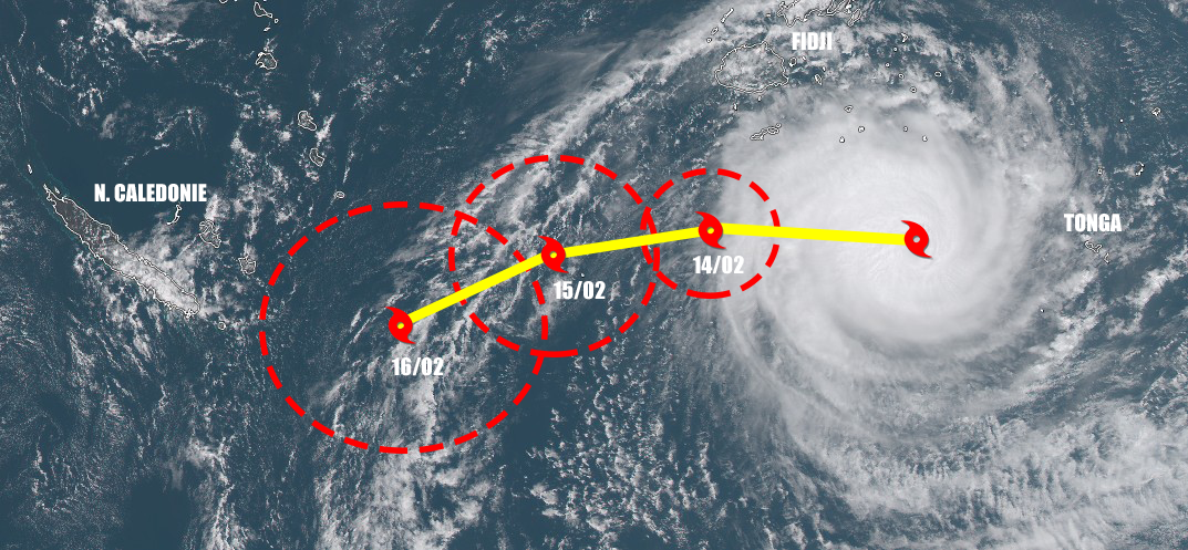 Après avoir balayé les Tonga, le cyclone GITA se rapproche de la Nouvelle Calédonie