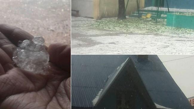 Des images de la grêle à Antananarivo capitale de Madagascar suite aux orages