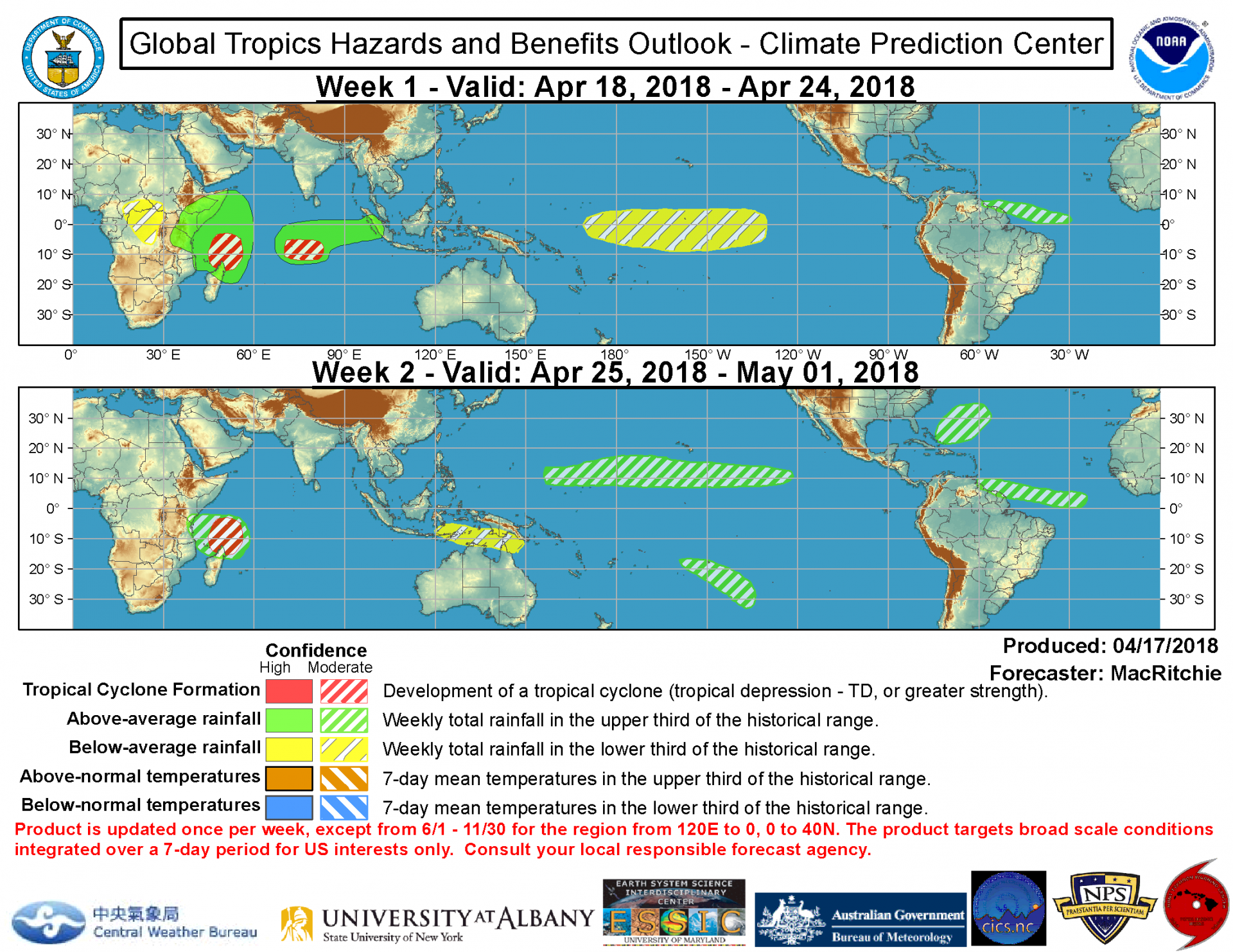 Tendances d'activité cyclonique selon la NOAA