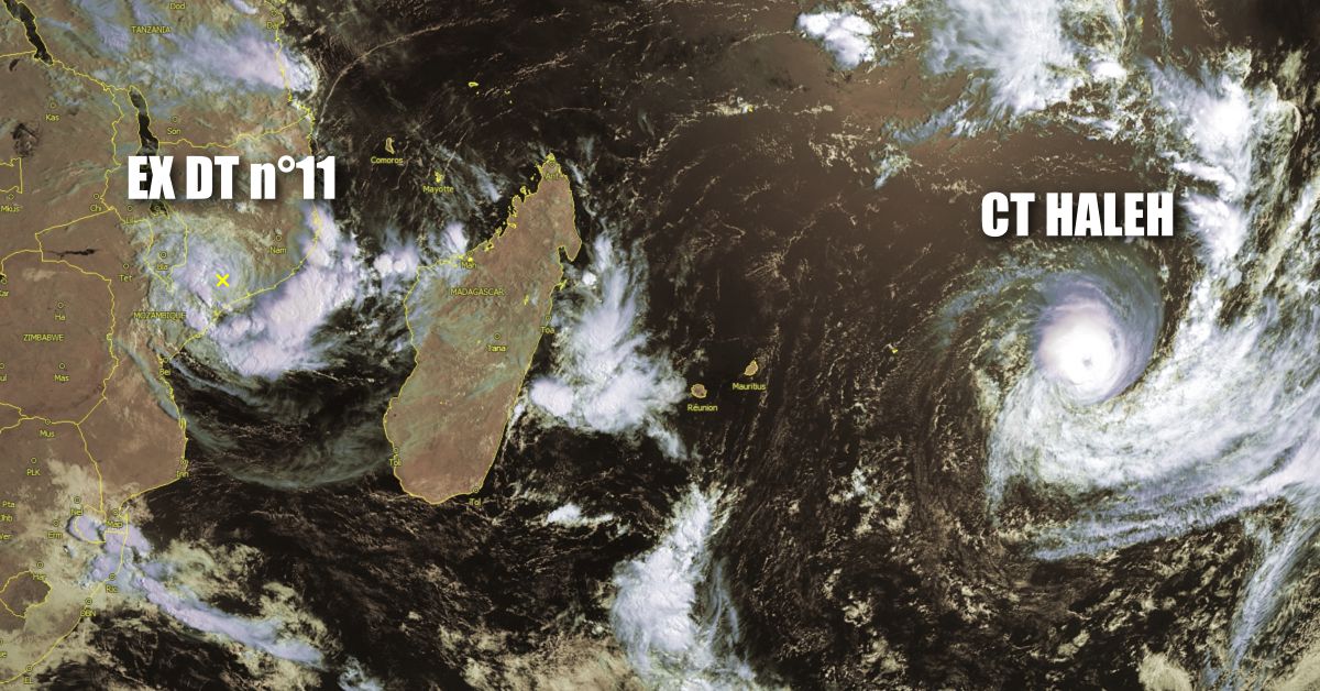 Le cyclone HALEH souffre et l'ex dépression tropicale n°11 sur le Mozambique