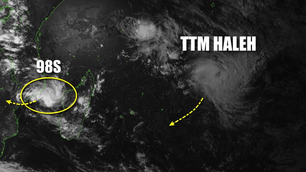 Tempête tropicale HALEH et une zone suspecte dans le Canal du Mozambique