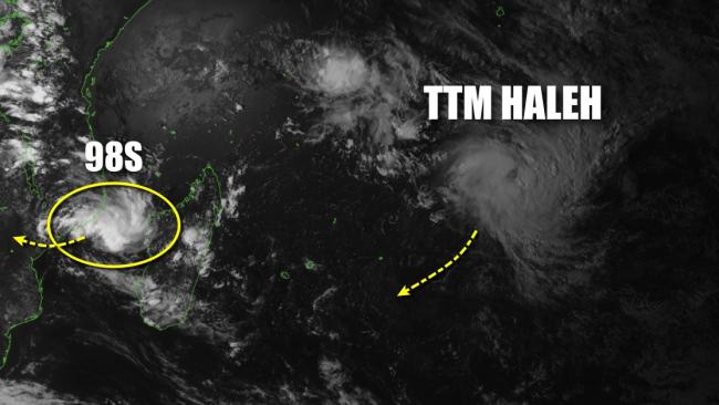 Tempête tropicale HALEH et une zone suspecte dans le Canal du Mozambique