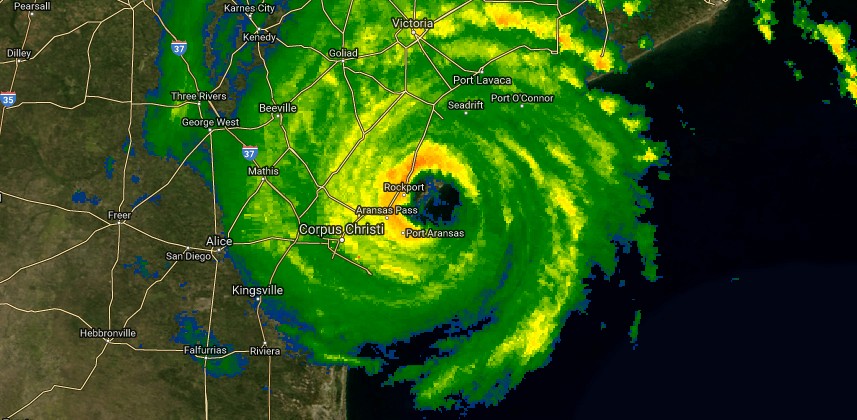 Le Texas dans l'oeil du puissant ouragan Harvey