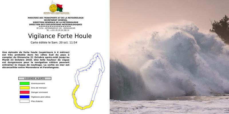Vigilance forte houle madagascar