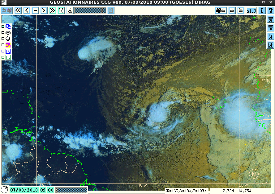 Animation satellite du bassin cyclonique nord atlantique ©Météo France