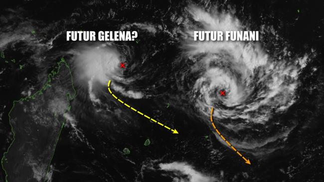 Les futures tempêtes FUNANI et GELENA avec en ligne de mire Rodrigues?