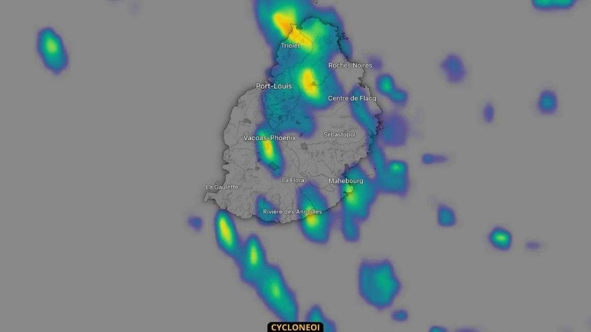 Météo Maurice point à 16h (loc) : Averses localisées parfois soutenues