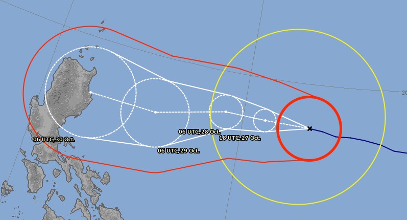 Prévision trajectoire super typhon YUTU ©JMA