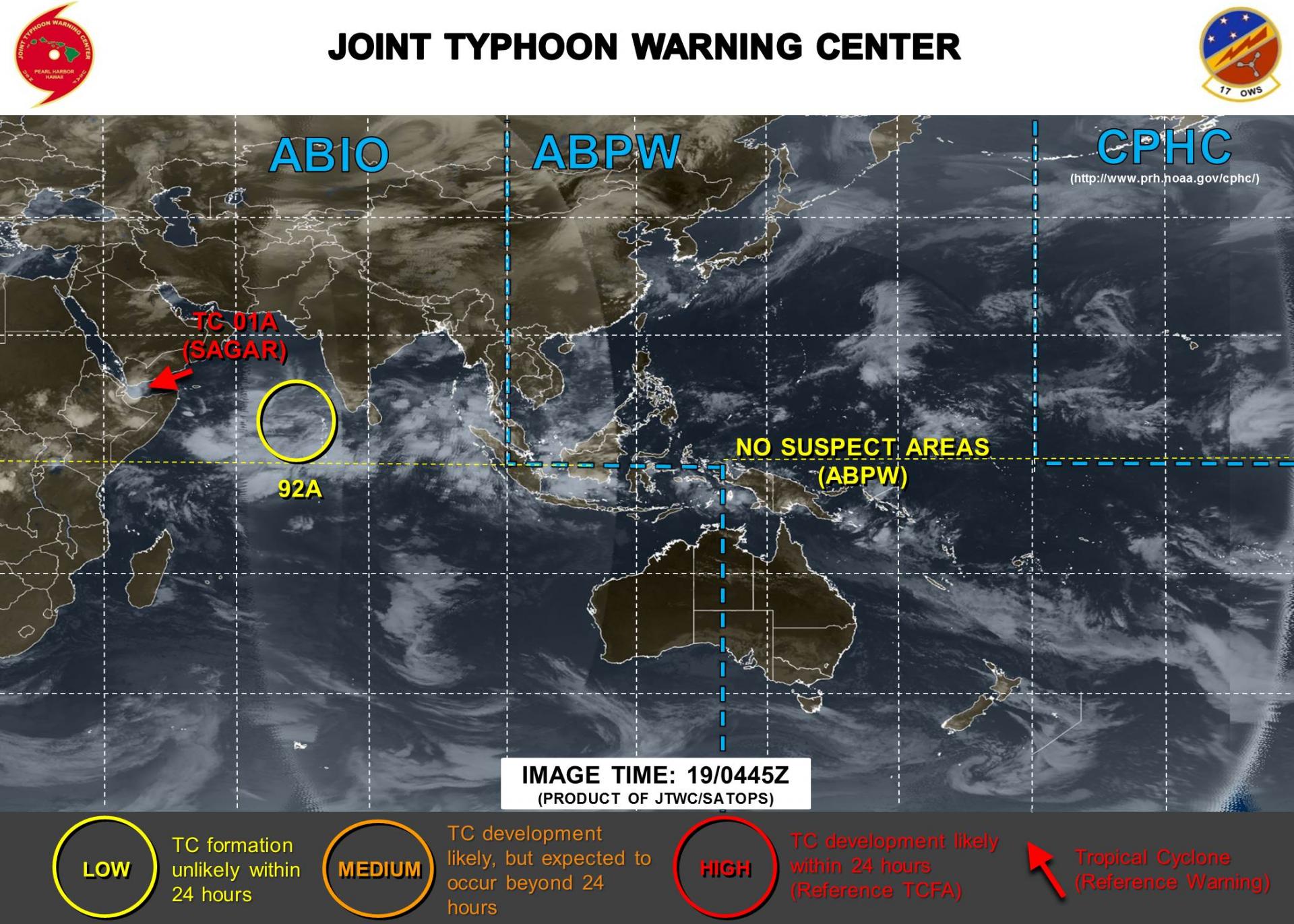 Zone suspecte sous surveillance par la Navy ©JTWC