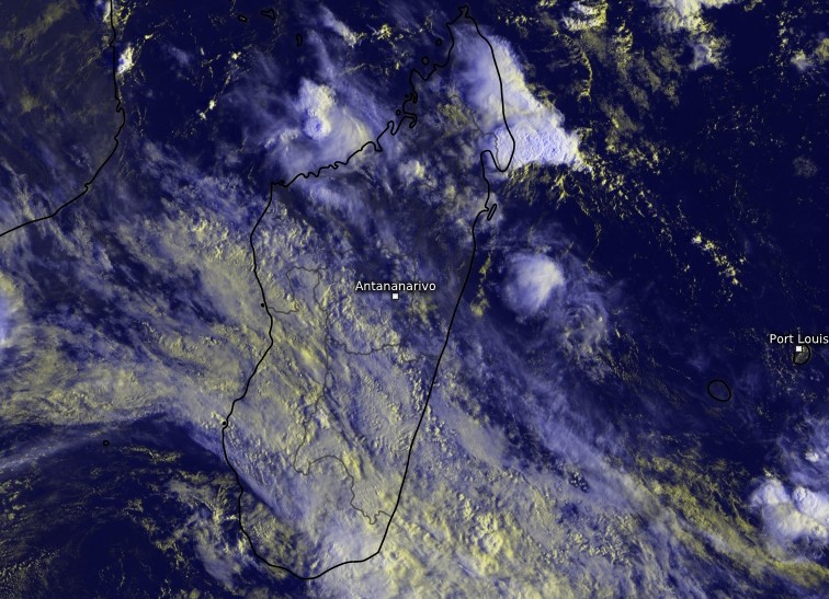 Image satellite zoomée sur Madagascar (Kachelmann)