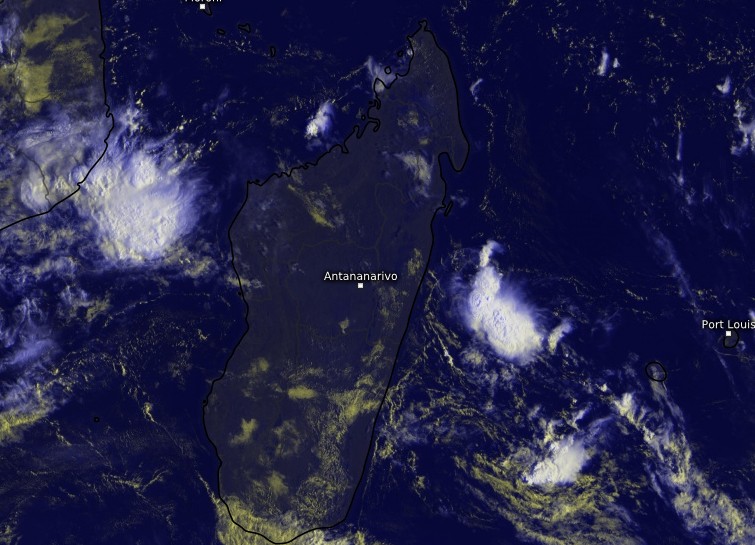 Image satellite centrée sur Madagascar - 14/02/2018 à 4z (Kachelmann)