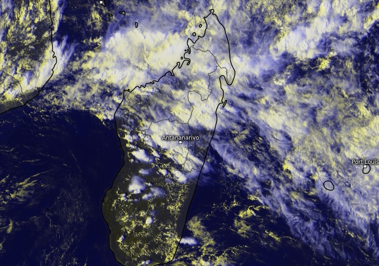 Zoom secteur Madagascar 06/02/2018 à 1230z (Kachelmann)