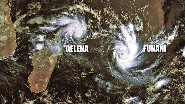 Duo cyclonique dans l'océan indien avec les tempêtes FUNANI et GELENA