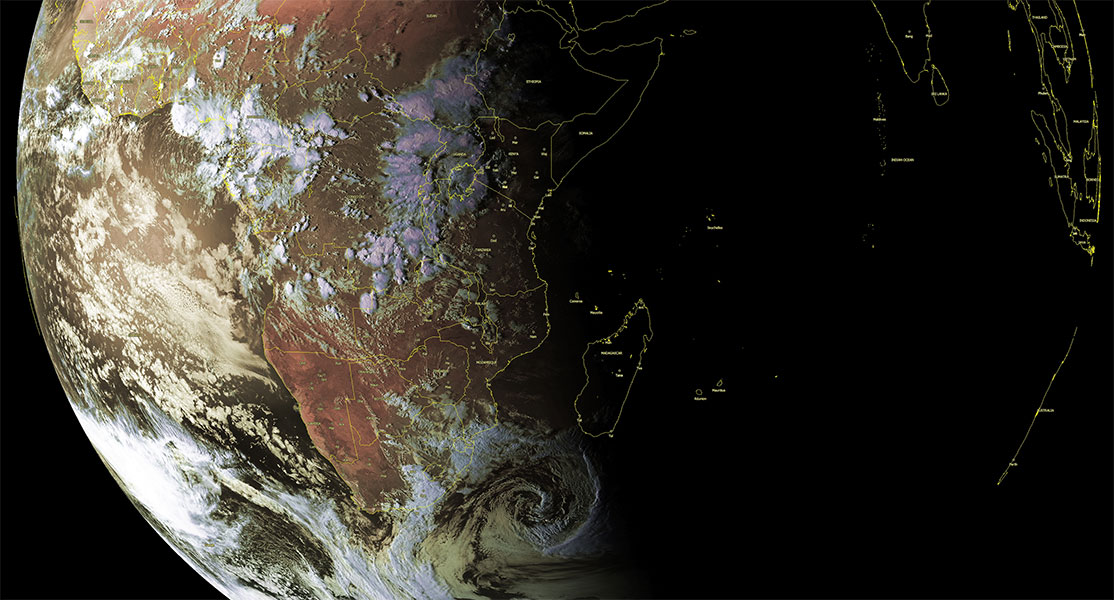 Image satellite Afrique et océan indien sud-ouest