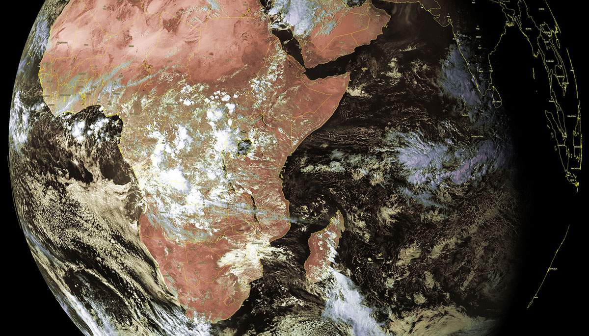 Image satellite de l'océan indien